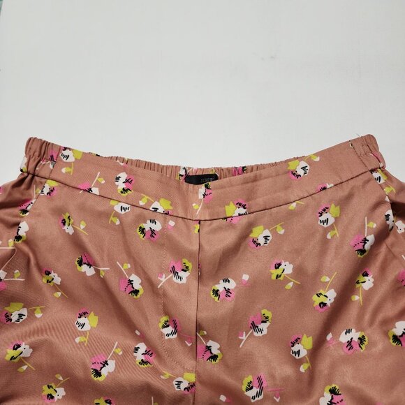 J. Crew Salmon Floral Falling Pansies High Rise Pull On Trousers - Picture 6 of 8